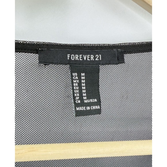 Forever 21 Blue Velvet Black Mesh Fit & Flare Dress Size M Romantic Whimdigoth - Picture 5 of 9